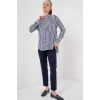 Uzun Kollu Çizgili Gömlek 20283 - Lacivert