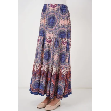 1898 Desenli Uzun Etek - Saks