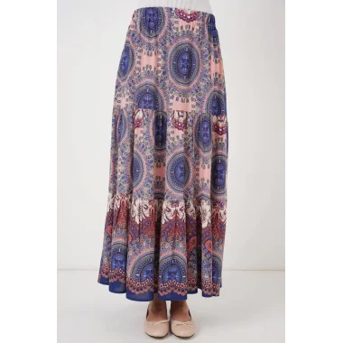 1898 Desenli Uzun Etek - Saks
