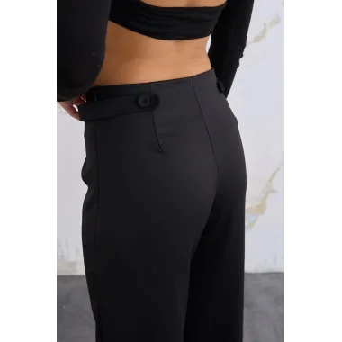 220 Gr Ni̇kol Yüksek Bel Arka Apolet Kemer Detayli Palazzo Pantolon