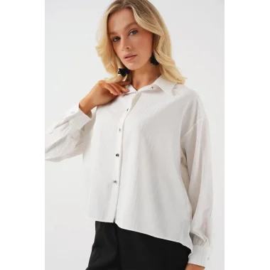 5924 Gümüş Çizgili Gömlek - A.Beyaz