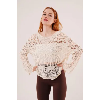 Ajurlu Salaş Krem Kazak