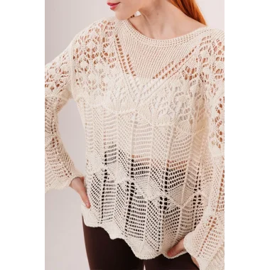 Ajurlu Salaş Krem Kazak