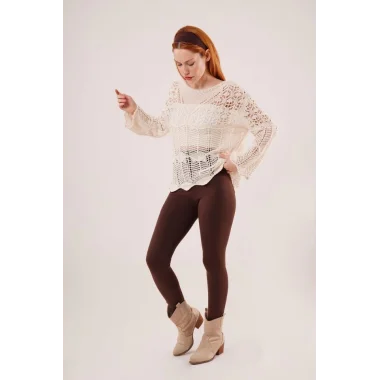 Ajurlu Salaş Krem Kazak