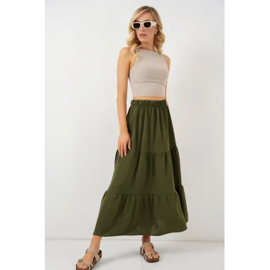 Ayrobin Uzun Etek 8048 - Haki