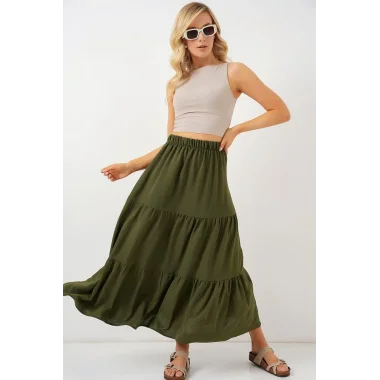 Ayrobin Uzun Etek 8048 - Haki