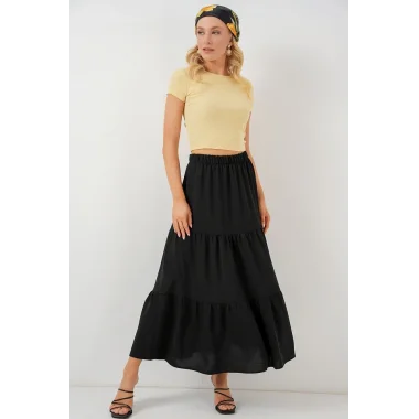 Ayrobin Uzun Etek 8048 - Siyah