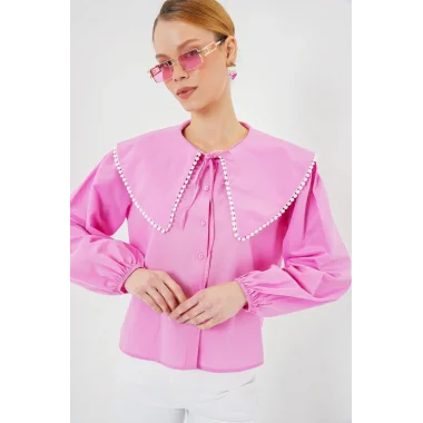 Bebe Yaka Gömlek 20314 - Pembe