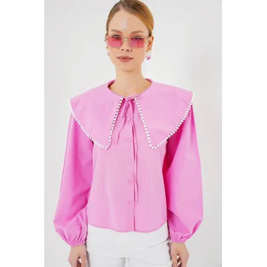 Bebe Yaka Gömlek 20314 - Pembe