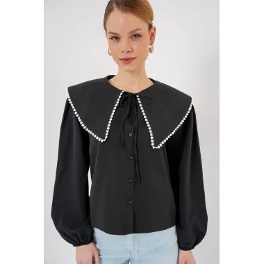 Bebe Yaka Gömlek 20314 - Siyah