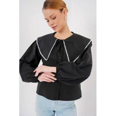 Bebe Yaka Gömlek 20314 - Siyah