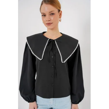 Bebe Yaka Gömlek 20314 - Siyah