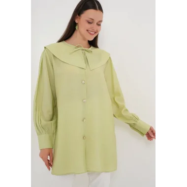 Bebe Yaka Uzun Tunik 5967 - E.Yeşil