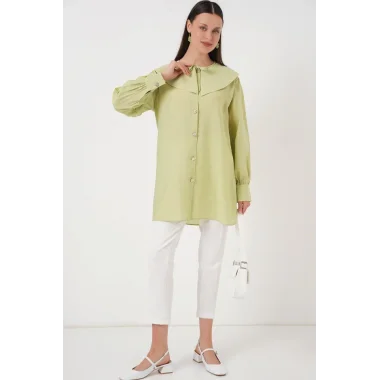 Bebe Yaka Uzun Tunik 5967 - E.Yeşil