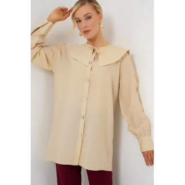 Bebe Yaka Uzun Tunik 5967 - Krem