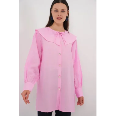 Bebe Yaka Uzun Tunik 5967 - Pembe