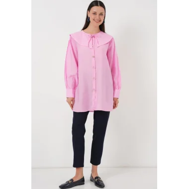 Bebe Yaka Uzun Tunik 5967 - Pembe