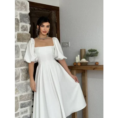 Benjamin Çan Etekli Midi Boy Elbise