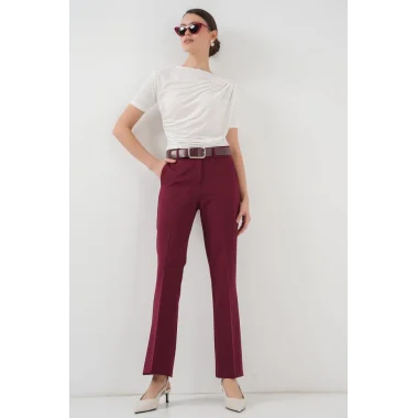 Büzgü Detaylı Kısa Kol Sandy Bluz 945 - Beyaz