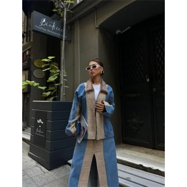 CHANEL GARNİLİ KOT MONT - Bej