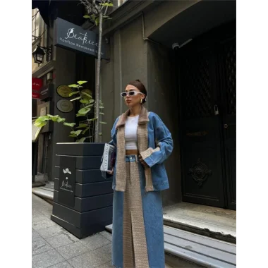 CHANEL GARNİLİ KOT MONT - Bej