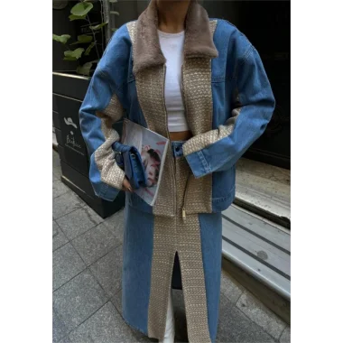 CHANEL GARNİLİ KOT MONT - Bej