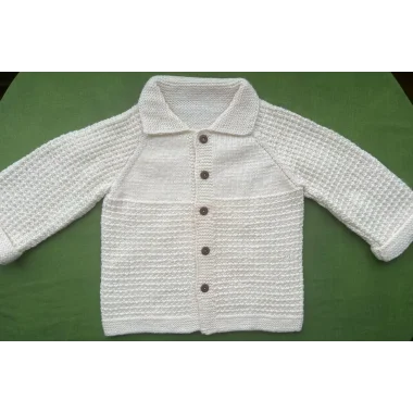 Ecemia El Örgüsü Bebek Beyaz Hırka