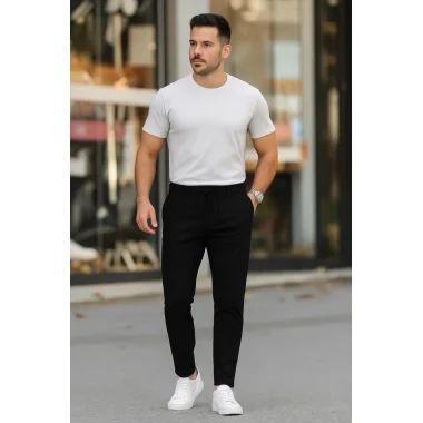 Erkek Beli Bağcıklı Jogger Pantolon
