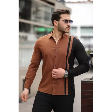 Erkek çizgi Desenli Gömlek