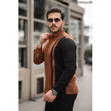 Erkek çizgi Desenli Gömlek