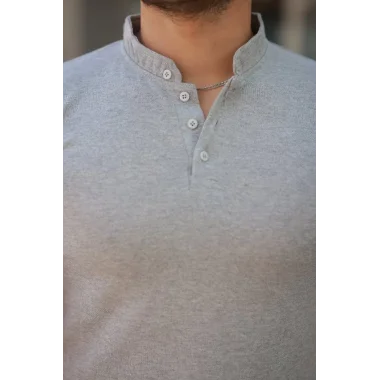 Erkek Hakim Yaka Dokuma Pamuklu Kumaş Kısa Kollu T-shirt