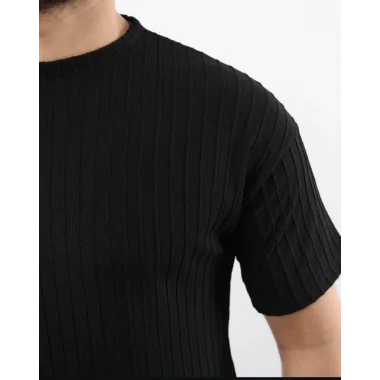 Erkek Kısa Kollu örgü Kumaş Bisiklet Yaka T-shirt