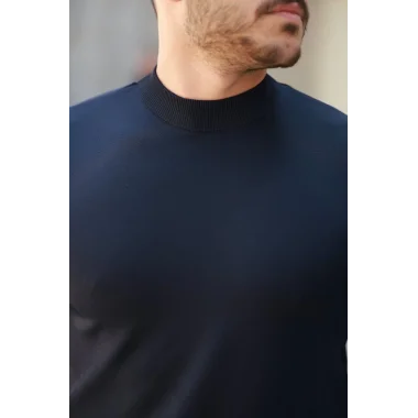 Erkek Yarım Balıkçı Yaka Kısa Kollu Tişört