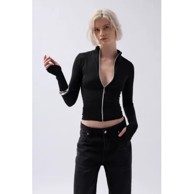 Fermuar Detaylı Bluz