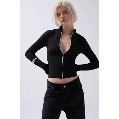 Fermuar Detaylı Bluz