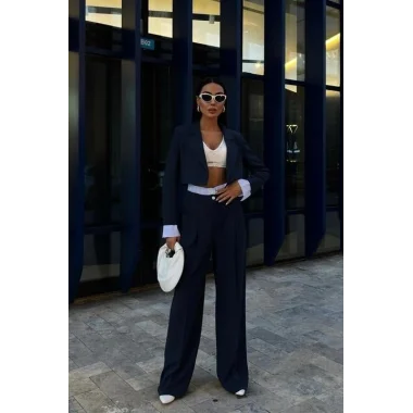 Garni Detaylı Crop Ceketli Takım 10075