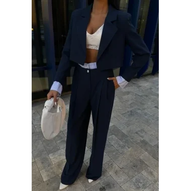 Garni Detaylı Crop Ceketli Takım 10075