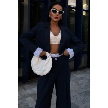 Garni Detaylı Crop Ceketli Takım 10075