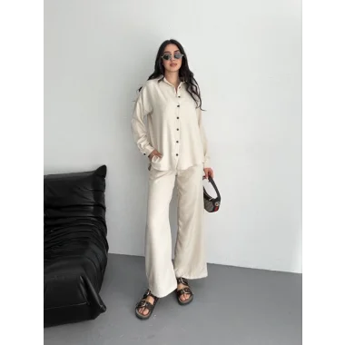 Gömlek Pantolon Ikili Takım - Kırık Beyaz