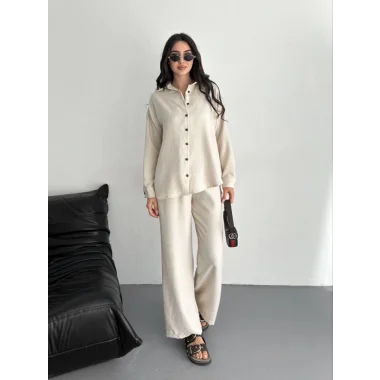 Gömlek Pantolon Ikili Takım - Kırık Beyaz