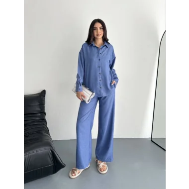 Gömlek Pantolon Ikili Takım - Mavi