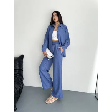 Gömlek Pantolon Ikili Takım - Mavi