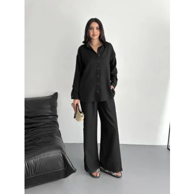 Gömlek Pantolon Ikili Takım - Siyah