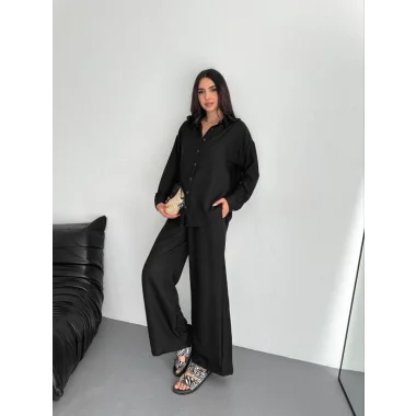 Gömlek Pantolon Ikili Takım - Siyah