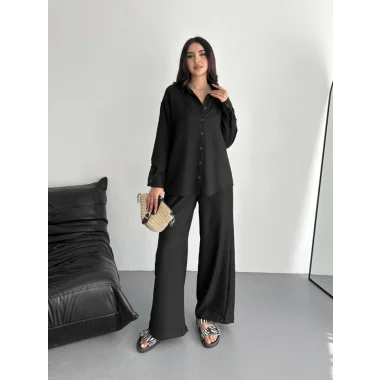 Gömlek Pantolon Ikili Takım - Siyah
