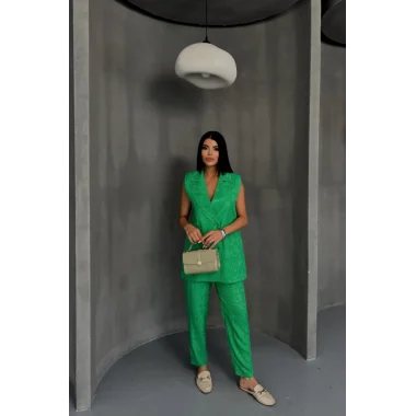 JAKAR KUMAŞ YELEK - PANTOLON TAKIM - Yeşil