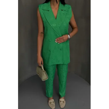 JAKAR KUMAŞ YELEK - PANTOLON TAKIM - Yeşil