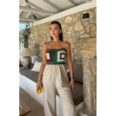 Jasmin Süzüneli Keten Tulum 1280-08