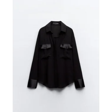 Kadın Cep Ve Manşet Detay Fırsat ürün Gömlek