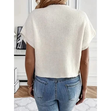 Kadın çiçek Detaylı Triko Bluz